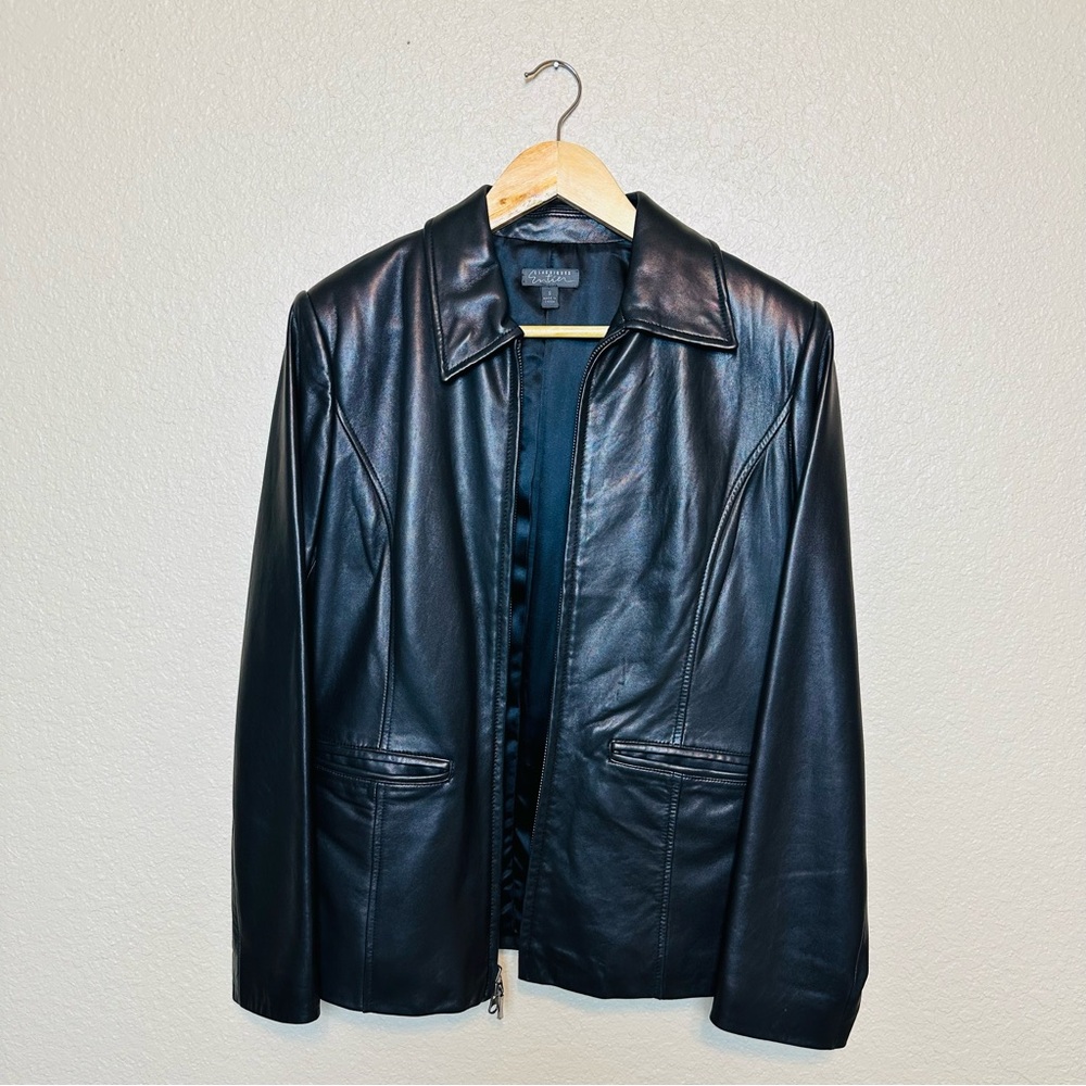 Classique Entier Women’s Black Leather Jacket Size Small